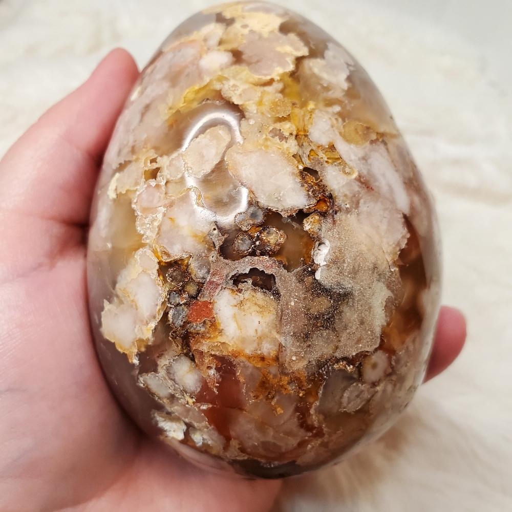 Large Sakura Flower Agate Egg - Picture 8 of 14